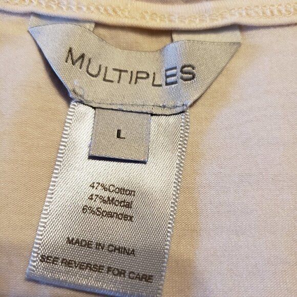 Multiples Cream/Ivory sleeveless Scoop Neck tank top -Size Large - Picture 3 of 5